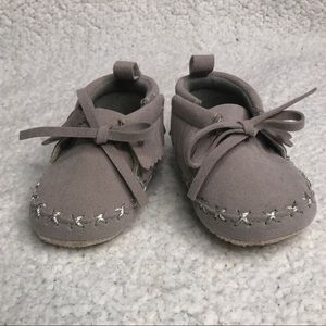 Light Gray Unisex Baby Moccasins